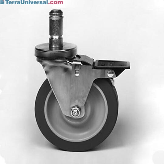 Super Erecta stem casters by Intermetro features stainless steel washable casters with foot brake  |  2650-97 displayed