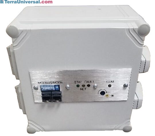 Distributed Sensor Module (DSM) box provides access to multiple sensor features (temp/RH/pressure) for environmental monitoring inside a cleanroom  |  6708-03 displayed
