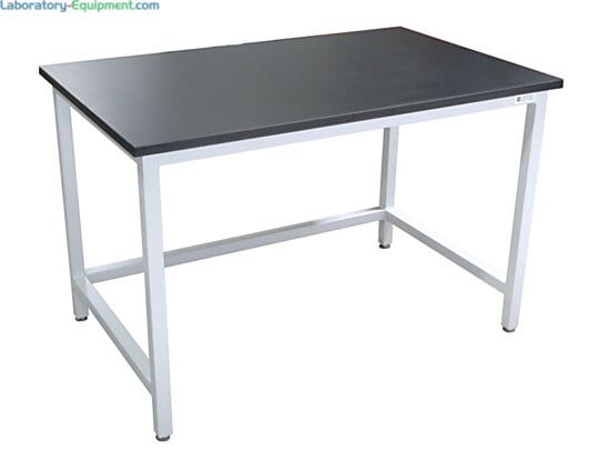 Work station with epoxy-resin top resists common organic compounds and solvents