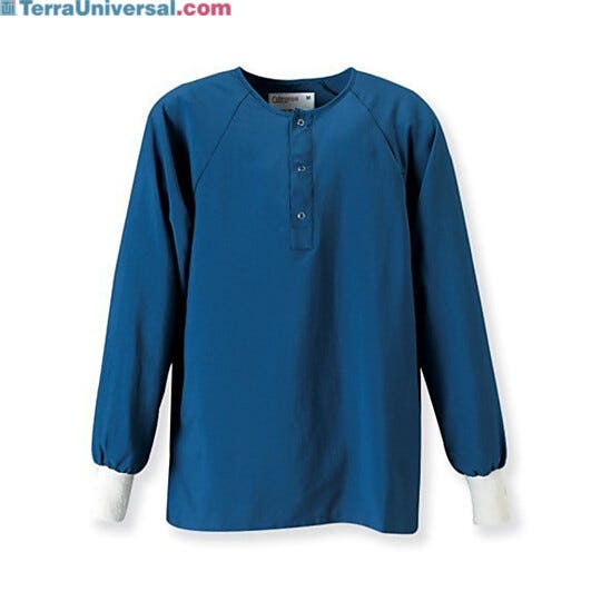 Pocketless sitewear shirts are typically worn underneath cleanroom garments as an alternative to normal clothing | 4954-90A displayed