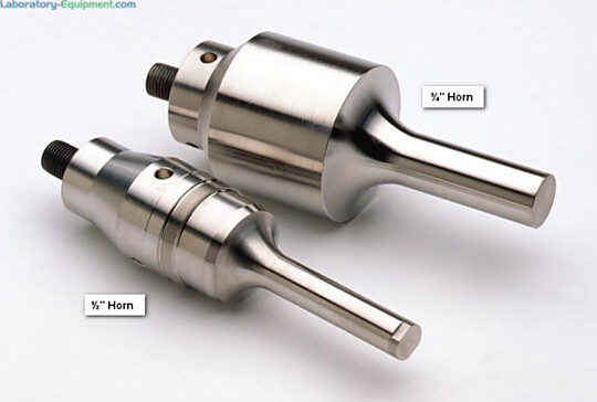Horns transmit ultrasonic energy into a solution  |  2601-19 displayed