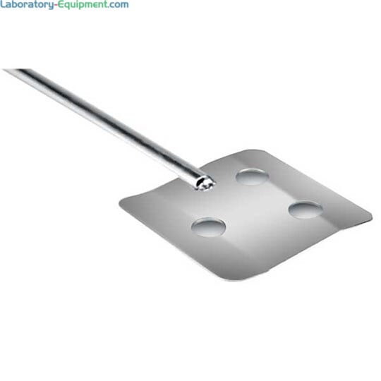 316 stainless steel paddle with flat holes for gentle, low to mid speed mixing fits OS-20L and OS-40L Overhead Stirrers by Benchmark Scientific; IPS2050-P-S3  |  6927-36 displayed