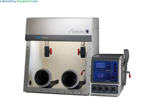 Protector Combination Glove Box includes internal valves for inert-gas purging as well as HEPA exhaust filtration for hazardous material containment | 3644-15 displayed