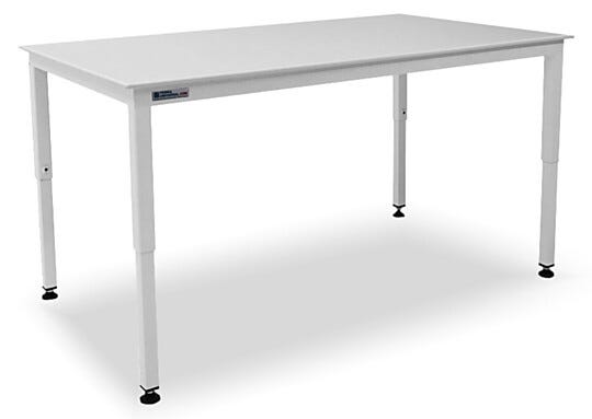 Polypropylene top resists a broad range of chemicals, including most acids. Powder-coated steel base includes telescoping legs  |  1522-00 displayed