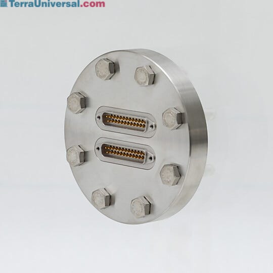 Multi-pin feedthrough on an arcylic vacuum chamber  |  5235-62 displayed