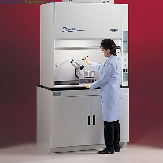 Basic 47 Hood from Labconco (shown with optional base cabinet and work surface) | 3646-00 displayed