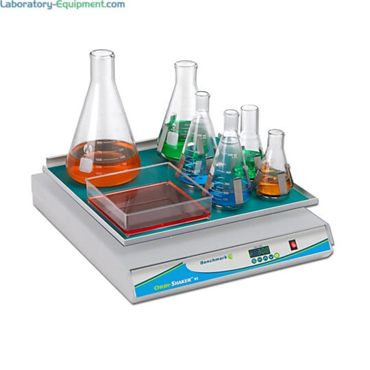 Benchmark Scientific’s Orbi-Shaker™ XL features a large (optional MAGic Clamp™) platform | 2823-12 displayed