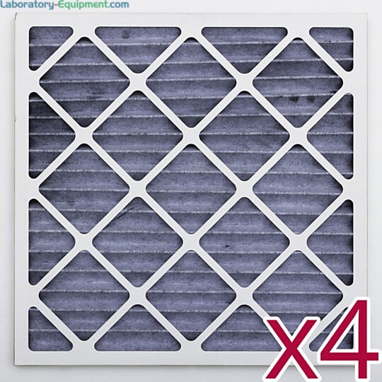 4 Pack of Activated Carbon Pleated Prefilters for odor and gas removal provides high efficiency for adsorbing odors and controlling airborne irritants  |  6702-63 displayed
