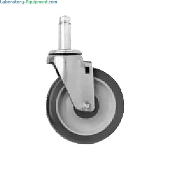 Caster; Stem/Swivel, Chrome-Plated Steel & Hi-Modulus Rubber, 250 lbs, 5" Dia, InterMetro, MetroMax iQ
