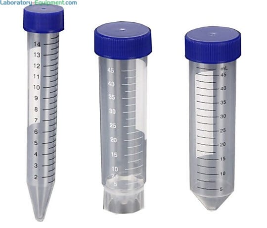 15 ml and 50 ml Polypropylene Centrifuge Tubes by MTC Bio compatible with standard rotors feature a frosted marking surface | 5705-PP-06 displayed