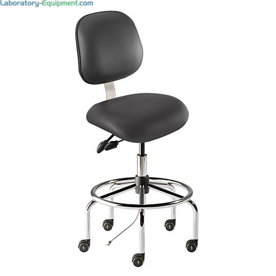 Biofit Elite Series High, 25"-32" Bench Chair; Ergonomic seating with Dual-wheel ESD Casters and Footring  |  2802-30 displayed