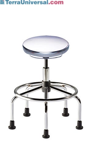 Biofit ISO4 high bench steel seat includes tubular steel base, footring and 2" high polyamide glides