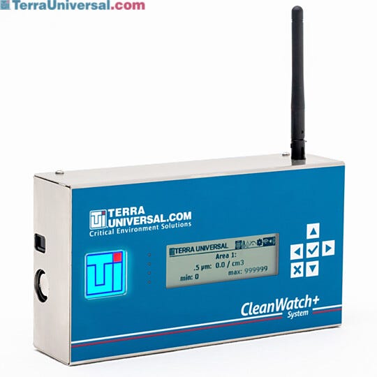 Monitors airborne particles and differential pressure in cleanroom zones | 6607-14 displayed