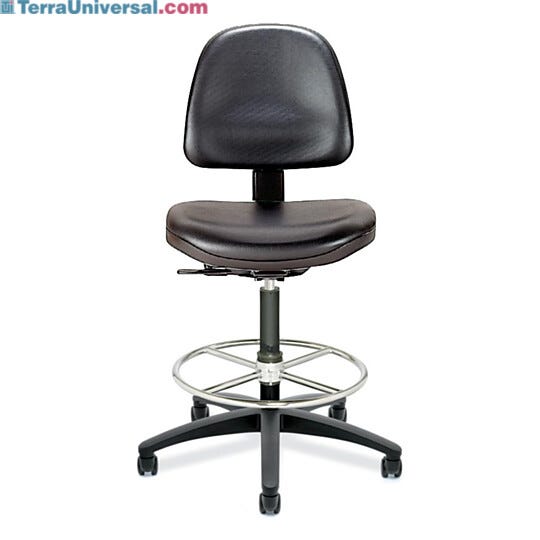 Class 100 Ergonomic Static-Control Chairs include conductive casters for static-safe rolling on surfaces