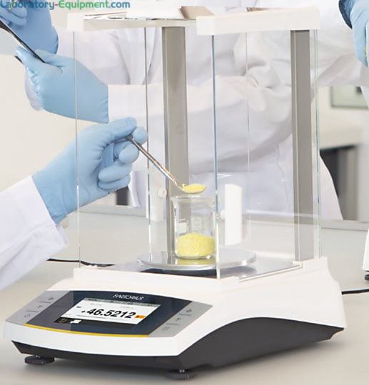 Models with a glass draft shield minimize weighing errors caused by electrostatically charged samples; available with external or isoCAL internal adjustment | 5706-PP-03 displayed