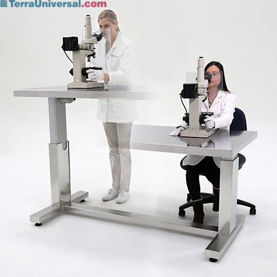 ErgoHeight® tables provide a 15" range of vertical motion; all-stainless steel construction for  |  3504-00A displayed