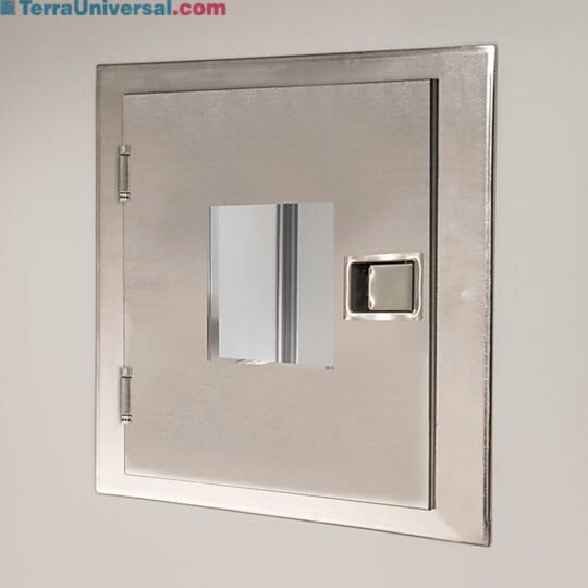 Fire-Rated CleanMount® Pass-Through Chamber; EP 304 or 316 SS, 24"W x 24"D x 24"H, double walled with window and concealed door interlock  |  2638-75B-2-316-FR displayed