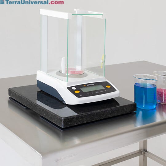 Granite vibration isolators are ideal for precision electronic weighing scales, and microscopes  |  1580-20 displayed