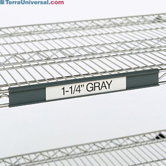 Grey plastic shelf marker for InterMetro carts and shelving  |  1303-52 displayed