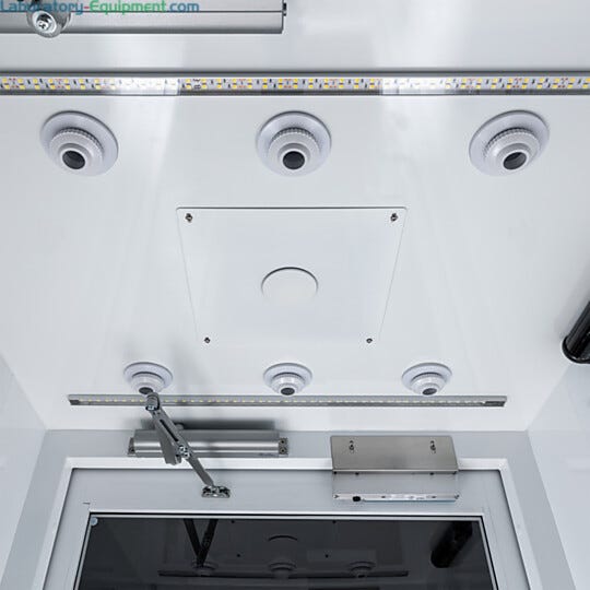 Intergrated air shower sprinkler head has a white cover plate for easier cleaning  |  6010-90 displayed