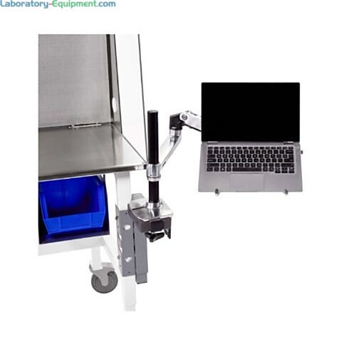 Labconco Ergotron LX Desk Laptop Arm mounted on clean bench base stand. Labconco 3997400  |  3644-96 displayed