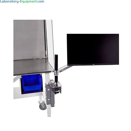 Labconco Ergotron LX Desk Monitor Arm mounted on clean bench base stand. Labconco 3997300  |  3644-95 displayed