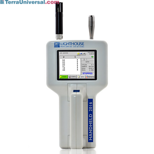 Lightweight 6-channel airborne particle counter with a sensitivity range from 0.2- 2.0 μm; ideal for spot-checking critical environments and cleanrooms