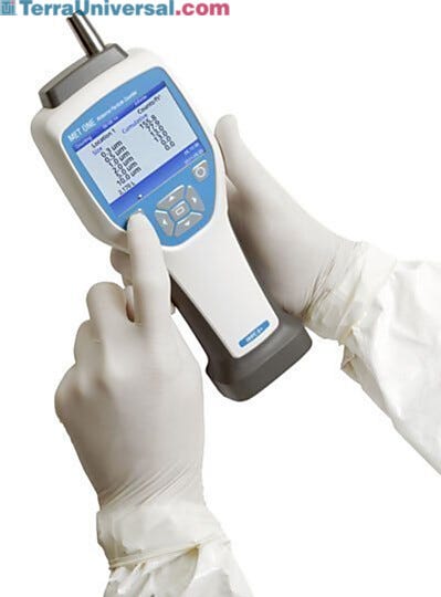 The MET ONE HHPC 6+ is a full-featured, six-channel handheld particle counter  |  1505-50 displayed