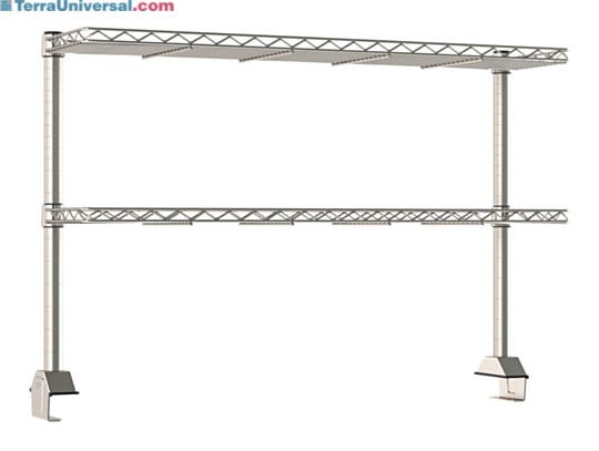 Engineered to optimize workspace efficiency and organization the 2 included shelves keep frequently used items within reach and off the work surface  |  1542-41 displayed