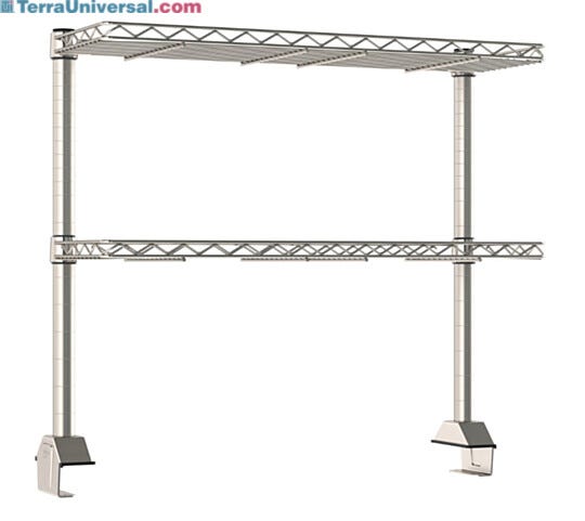 Engineered to optimize workspace efficiency and organization the 2 included shelves keep frequently used items within reach and off the work surface | 1542-40 displayed