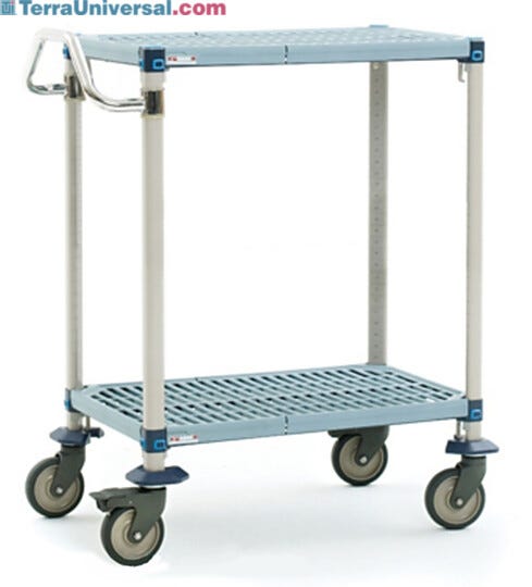 Antimicrobial MetroMax Q unit with 2 corrosion proof shelves, posts and handles  |  1403-08 displayed