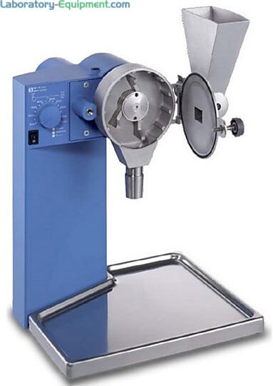 Modular IKA MF 10 basic Microfine grinder drive shown with optional MF 10.2 Impact grinding head | 6927-00 displayed