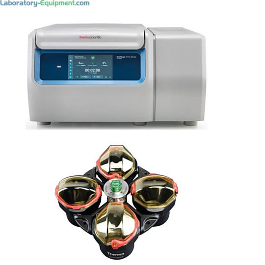 Cell Culture 1.6L Multifuge X1R Pro Refrigerated Centrifuge Package with TX-400 Rotor by Thermo Fisher Scientific includes buckets, biocontainment lids and adap | 6708-19 displayed