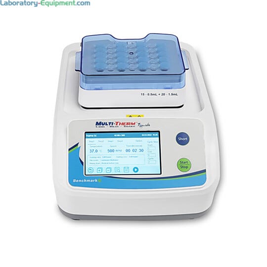 MultiTherm Touch Shaker by Benchmark Scientific with mixing mode, a broad temperature range and a 4.3" full-color touchscreen display for a variety of applicati  |  5323-PP-06 displayed