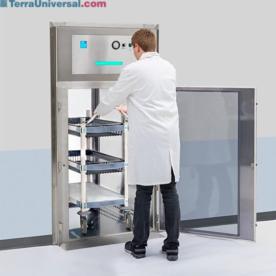 Vents along the bottom of the chamber recirculate air through a ULPA filter to protect sensitive parts, prevent cross-contamination  |  6705-68-316 displayed