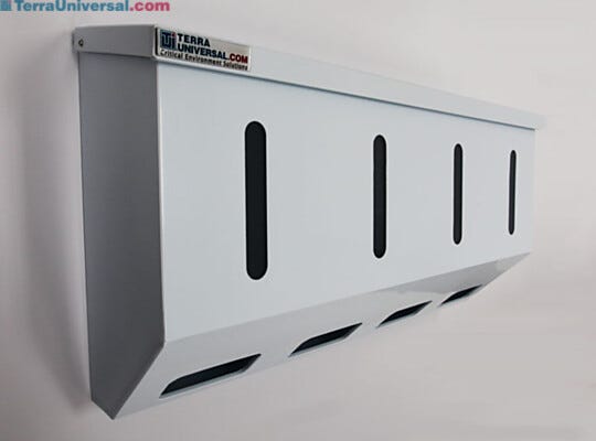 4 Compartment Wall Mounted Polypropylene Glove Dispenser | 4952-77 displayed
