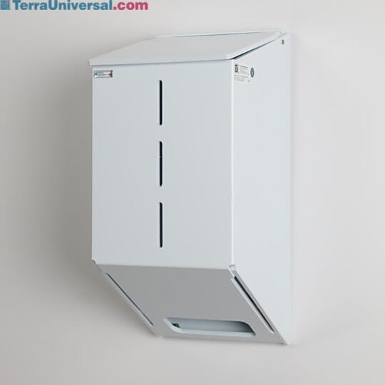 Polypropylene glove dispenser with 1 compartment, wall mount capability and no catch basin, 8" W x 8" D x 17" H | 4952-70A displayed