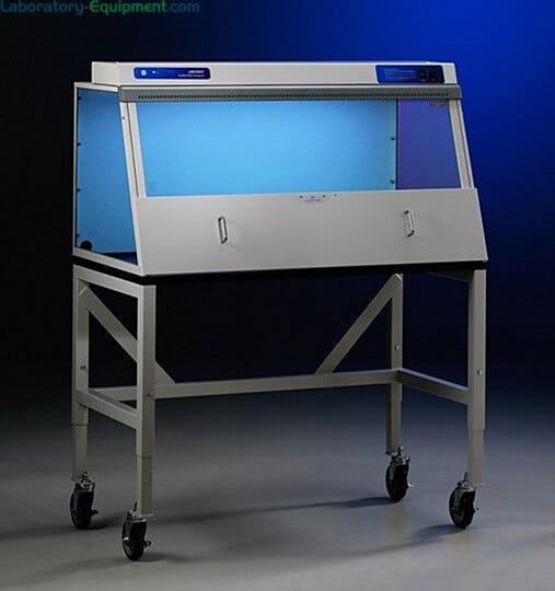 Shown: 4' Purifier Non-Ventilated PCR Enclosure with optional stand | 1524-37 displayed