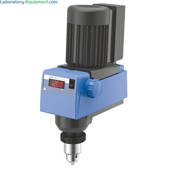 The RW 28 Digital Overhead Stirrer has an 80-liter capacity and two-stage motor  |  6927-19 displayed
