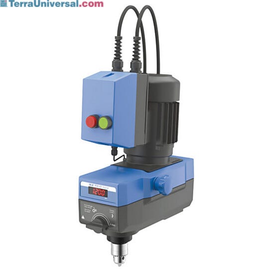 The RW 47 Digital Overhead Stirrer offrs 200 liter capacity and high torque with motor overload protection for highly viscous applications  |  6927-23 displayed