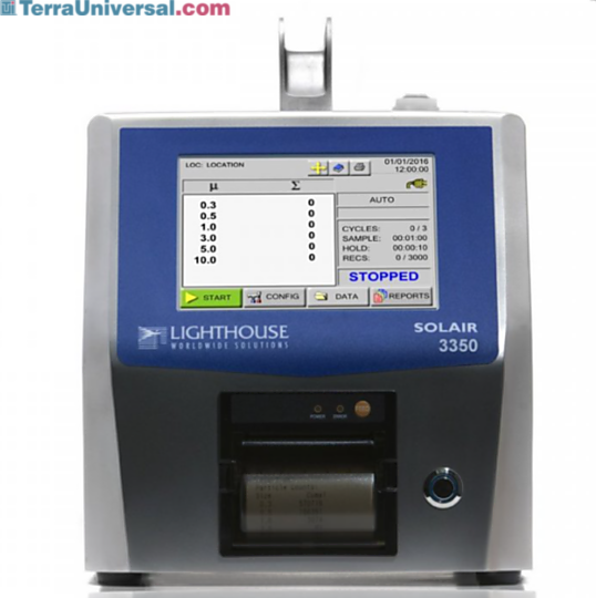 Particle counter with a 0.3 - 25.0 µm size range, a 100 LPM flow rate and an Extreme Life Laser Diode; monitors ISO class 1-8 cleanrooms  |  1510-44 displayed