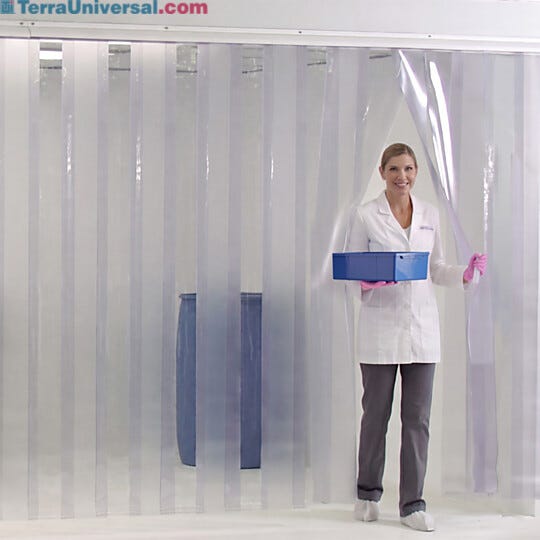 Anti-static PVC strip shields are suitable for all classes of cleanrooms and all levels of process isolation | 1320S-08 displayed