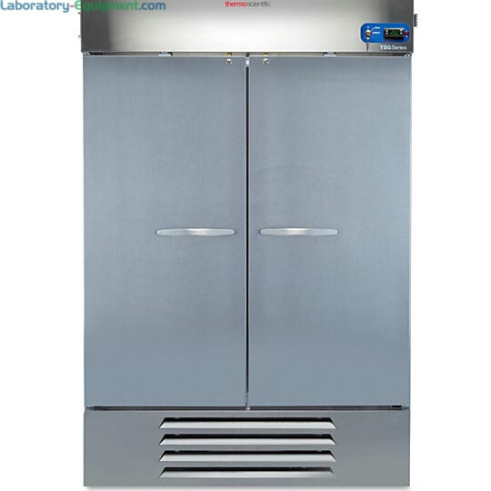 Energy-efficient 1387L TSG General Purpose Lab Freezer #TSG49FSSA by Thermo Fisher Scientific includes four stainless steel shelves; call for pricing | 1536-95 displayed