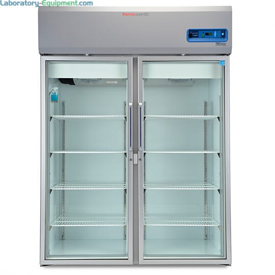 Double-glass door 1447L TSX High-Performance Refrigerator by Thermo Fisher Scientific with 8 shelves and casters; GMP Clean Room Class A/ISO 6 compatible  |  1621-11 displayed