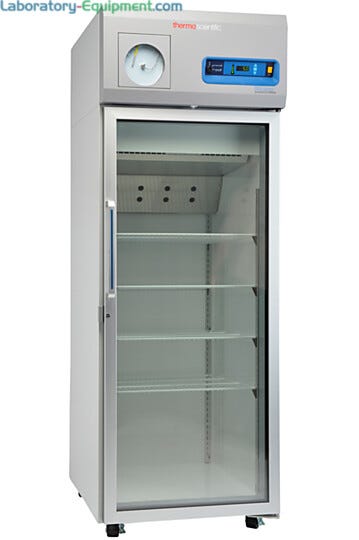 Single-glass door 650L TSX High-Performance Refrigerator by Thermo Fisher Scientific includes 4 shelves and casters; GMP Clean Room Class A/ISO 6 compatible  |  1621-08 displayed