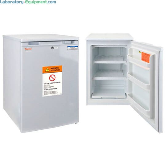 Economical and compact freezers for routine lab storage in various capacity sizes with CFC-free refrigerant, adjustable temperature control and manual defrost  |  1536-PP-02 displayed