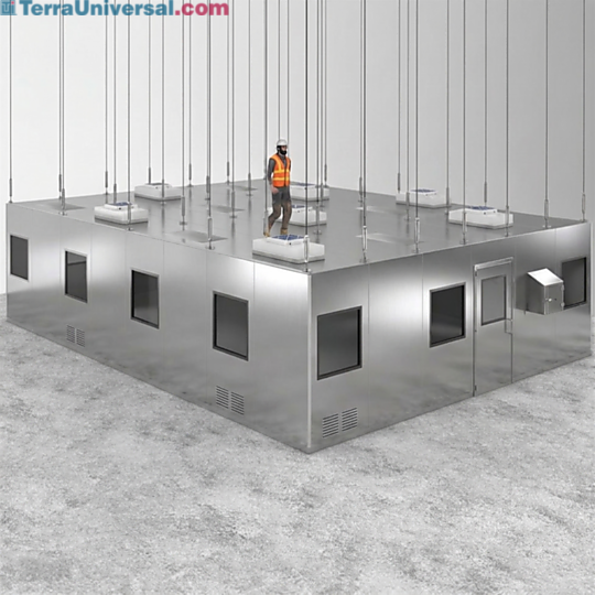 Terra's BioSafe® Stainless Steel Ceiling Panels are fully walkable, self-spported or suspended from facility ceiling  |  6603-67-SS displayed