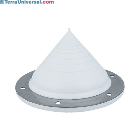 The silicone wall boot 6" W x 6" D x 3" H forms a flexible and sanitary seal, and can be cut to custom sizes | 2900-18 displayed