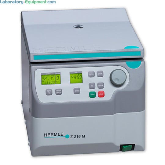 Hermle’s compact ventilated Z216-M microcentrifuge is powerful yet quiet | 2823-41 displayed