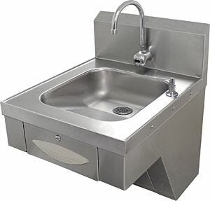 Laboratory Sink; ADA Compliant, Soap & Towel Dispenser, Hands Free Faucet, 14" x 16" x 5" Bowl, Advance Tabco